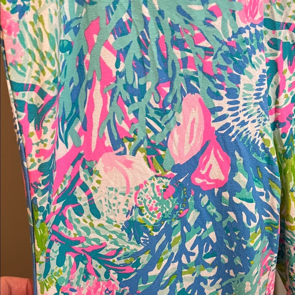 Lilly Pulitzer Blue Pink Green Palazzo Pant - Size Small - Picture 2 of 4